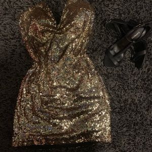 Golden mini dress